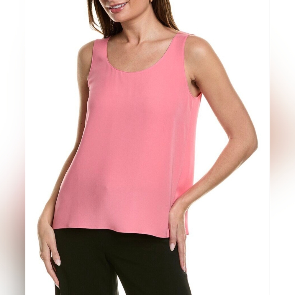 Lafayette 148 New York Pink Sleeveless Scoop Neck Tank